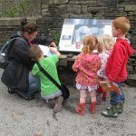 The rubbing plaques prove very popular with children waiting to fill up their booklets with their own rubbings. Each image helps to bring to life the story on the family trail. The plaques were added near to existing interpretation or other furniture to reduce clutter.